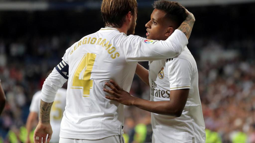 Sergio Ramos y Rodrygo, en un partido del Real Madrid