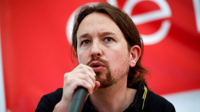 Pablo Iglesias durante su intervención en las fiestas del PCE este domingo en Rivas.