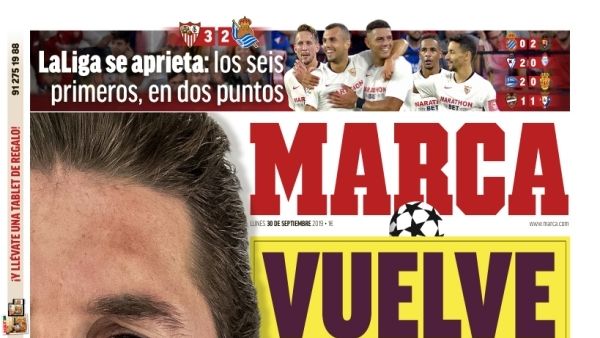 La portada del diario MARCA (30/09/2019)