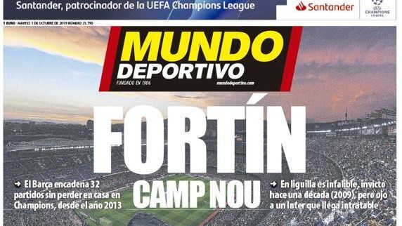 Portada Mundo Deportivo (01/09/19)