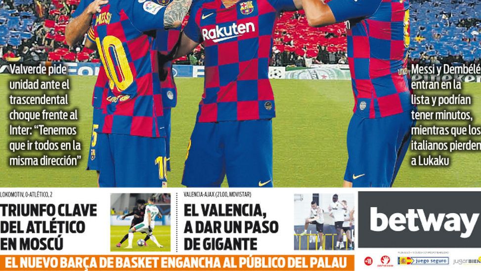 Portada diario Sport (02/10/2019)