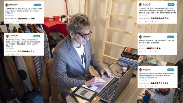 Montaje de archivo de Camilo de Ory y algunos de sus tuits.