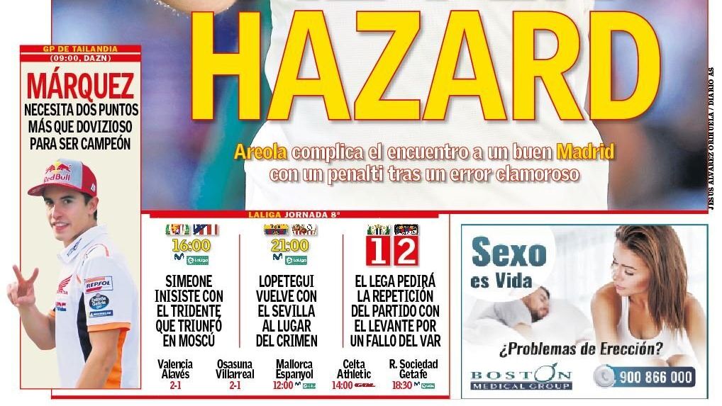 Portada del diario AS (06/10/2019)
