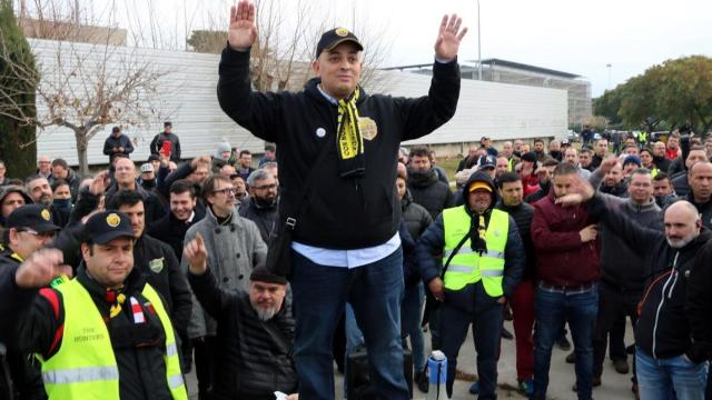 Tito Álvarez durante la pasada huelga del taxi