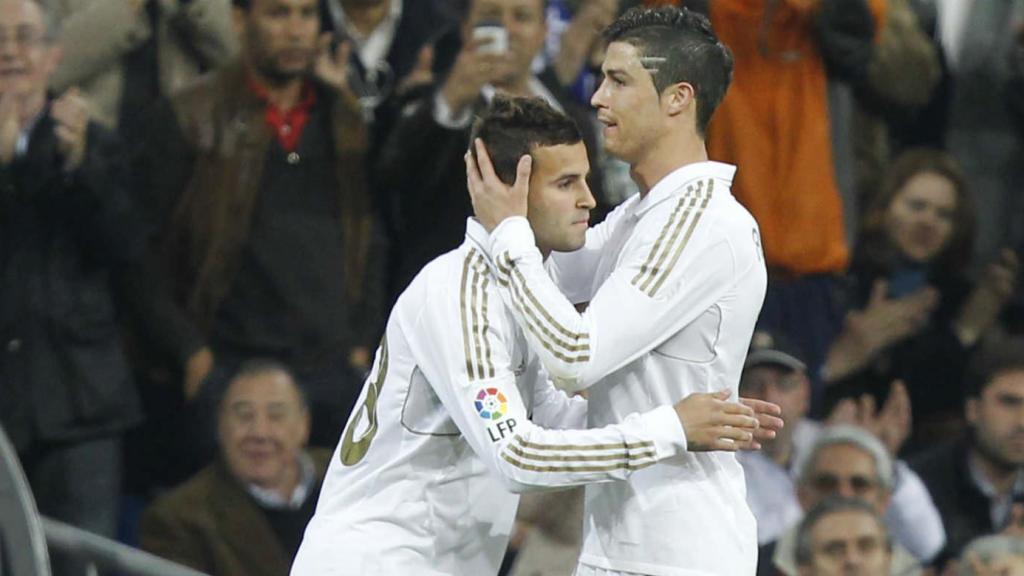 Jesé en el día de su debut con Cristiano Ronaldo