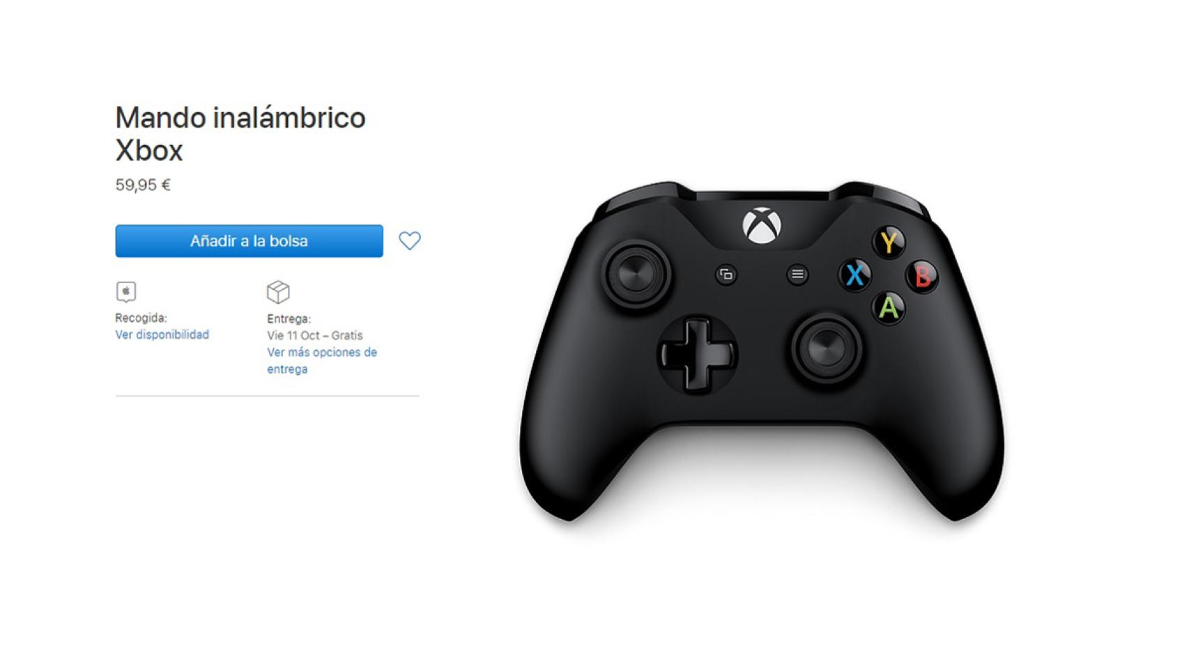 Mando de Xbox en la tienda de Apple.