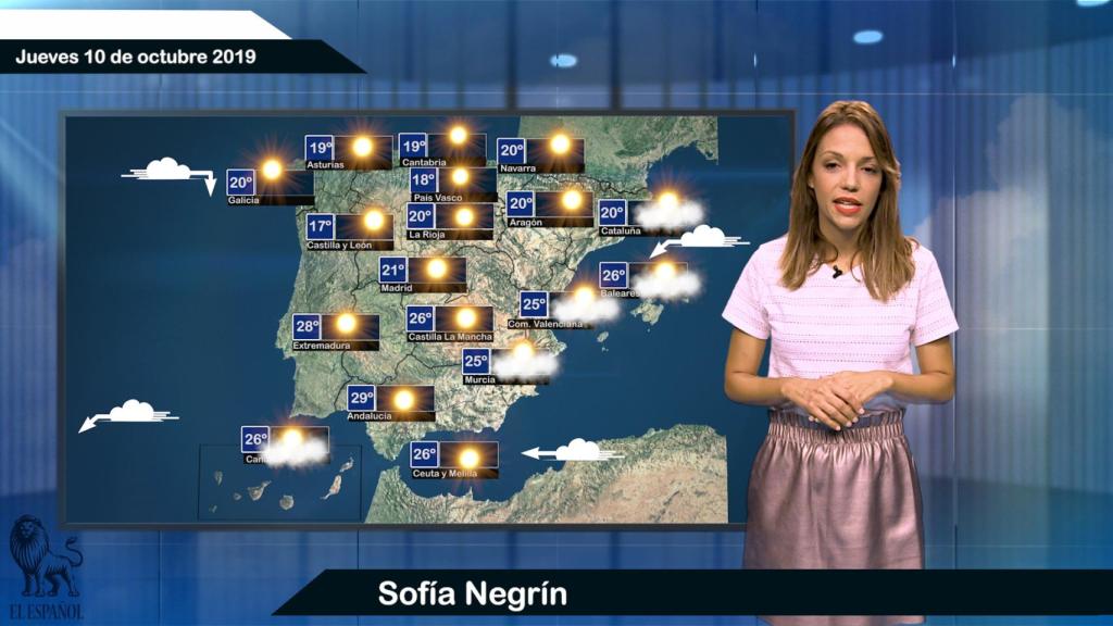 Fotograma de la predicción del tiempo de este jueves.