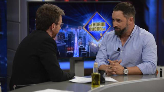 El líder de Vox, Santiago Abascal, durante la entrevista en 'El Hormiguero'.