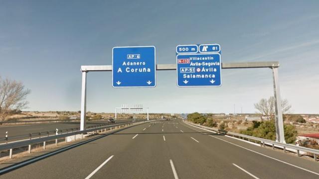 Autopista AP-6, a la altura de Villacastín