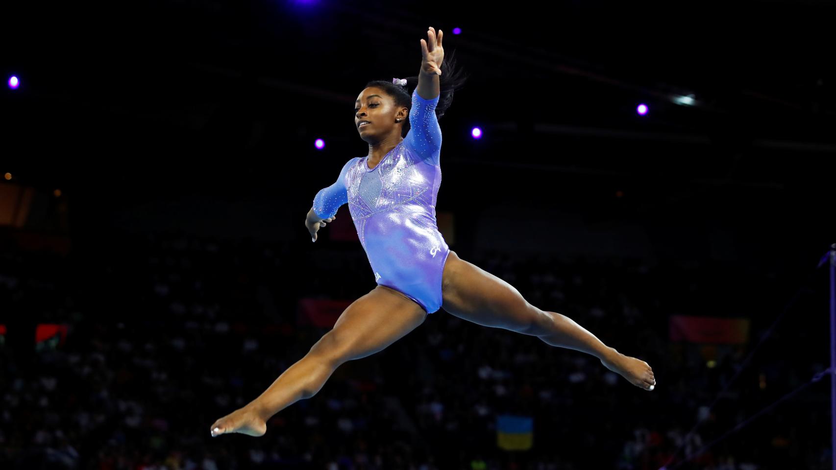 Simone Biles, durante el Mundial de Stuttgart