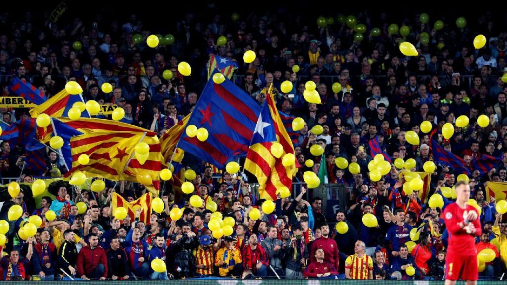 Reivindicaciones independentistas en el Camp Nou