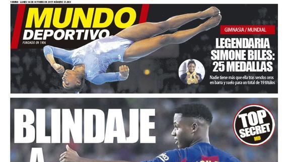La portada del diario Mundo Deportivo (14/10/2019)
