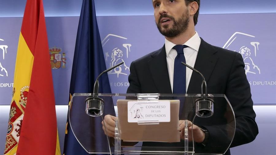 El presidente del Partido Popular Pablo Casado, valorando la sentencia al 'procès'.