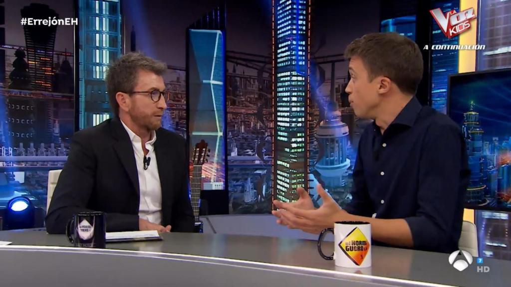 Íñigo Errejón junto a Pablo Motos durante su nueva visita a 'El Hormiguero'.