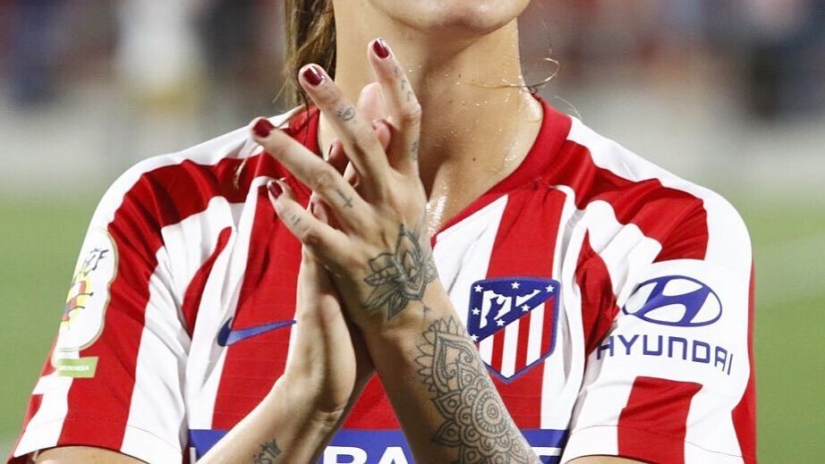 Virginia Torrecilla, en un partido del Atlético de Madrid femenino