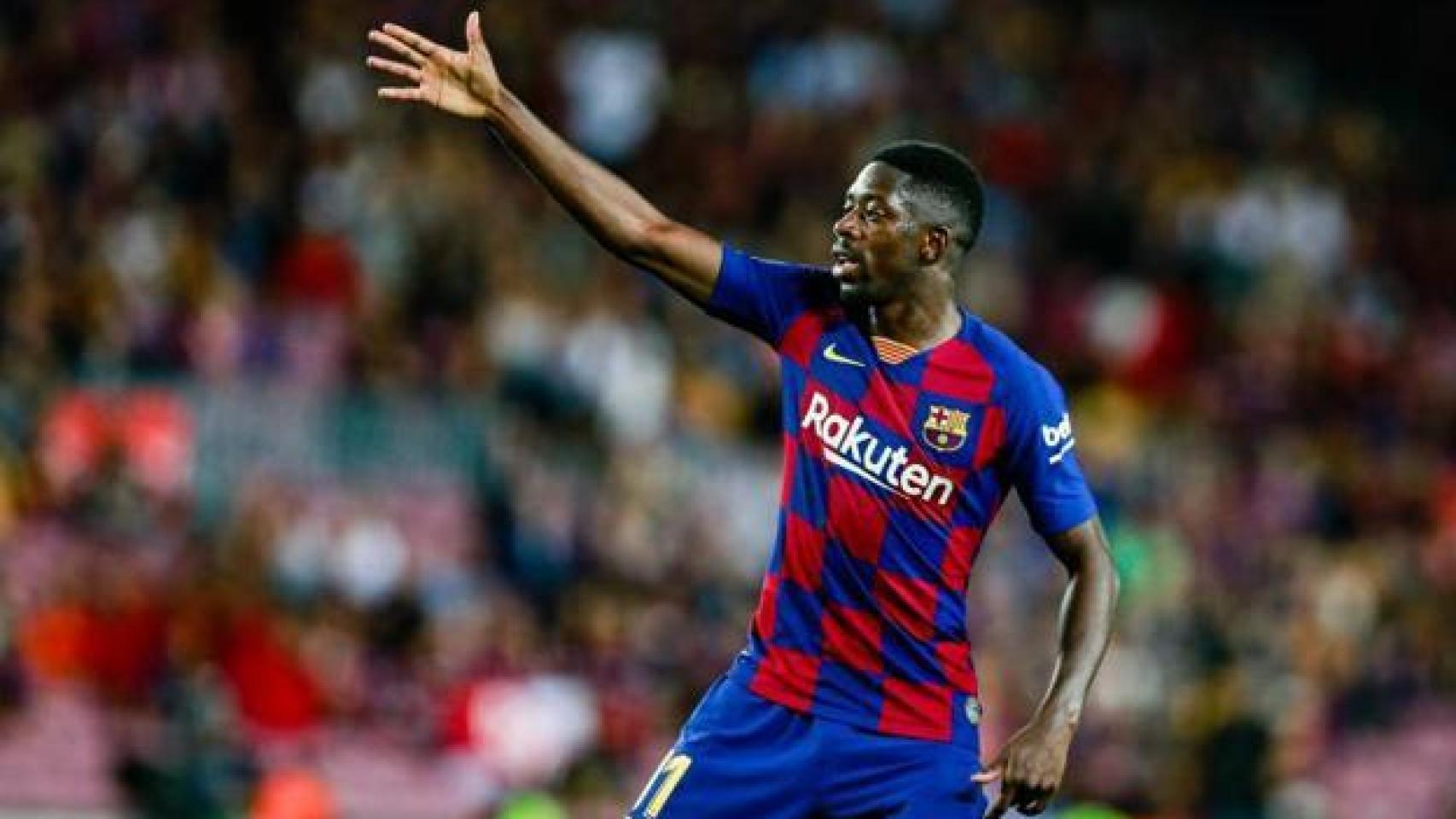 Ousmane Dembélé durante un partido