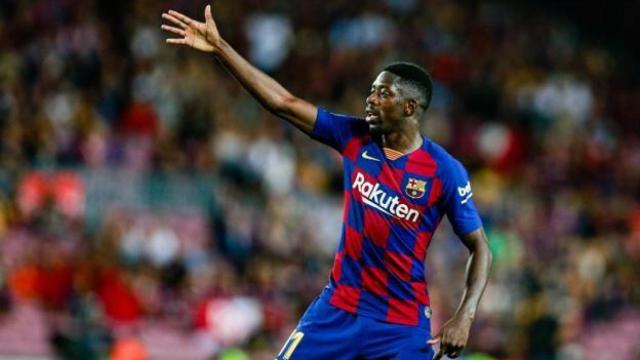 Ousmane Dembélé durante un partido