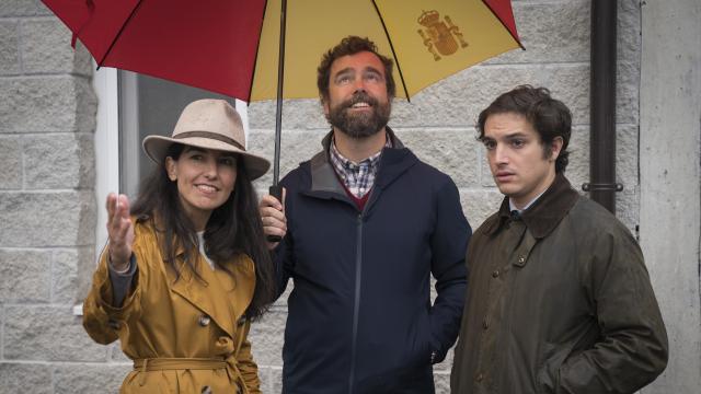 Rocío Monasterio, Iván Espinosa de los Monteros y Javier Figueredo, diputado autonómico de Vox.