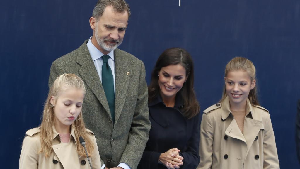 Leonor de Borbón, el rey Felipe, la reina Letizia y la infanta Sofía.