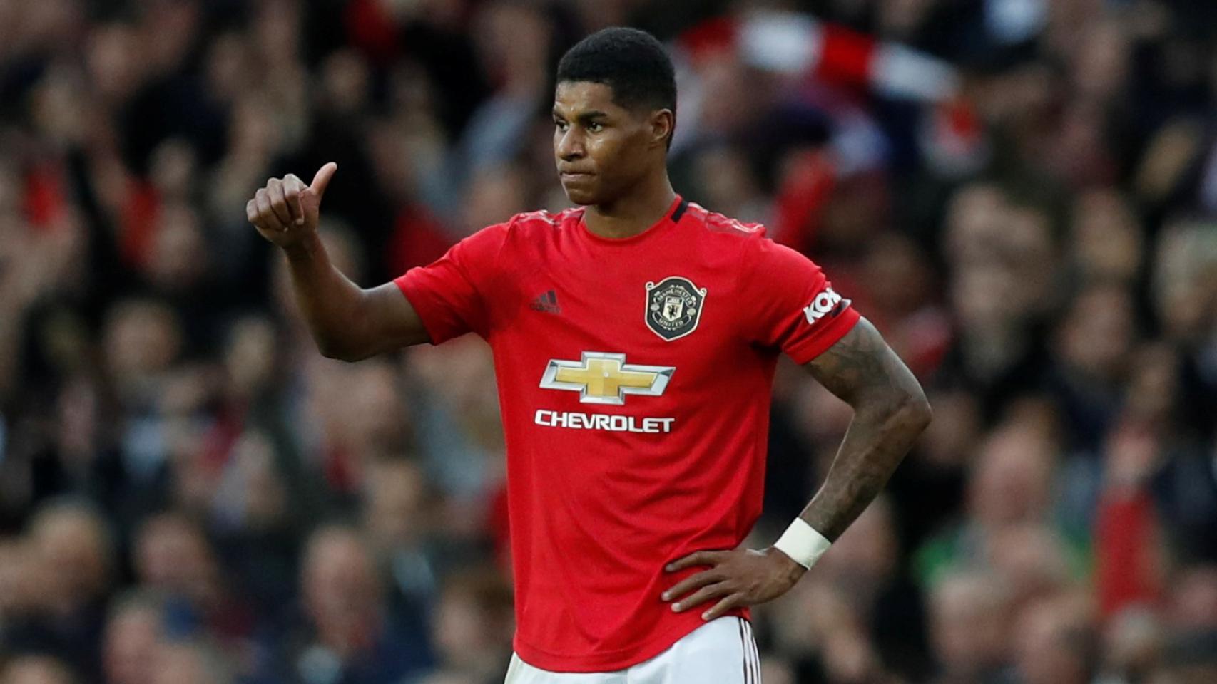 Marcus Rashford, en el Manchester United - Liverpool de la Premier League