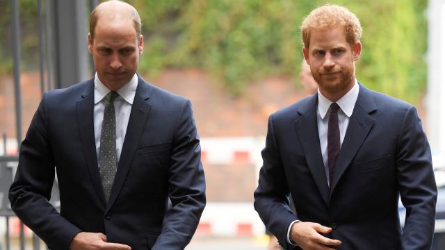 Los príncipes William y Harry de Inglaterra.
