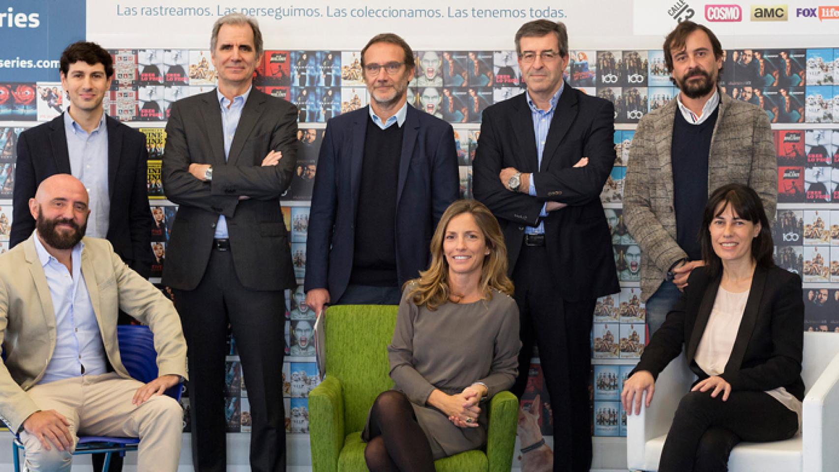 Los directivos de los canales de Movistar+ en la presentación del Festival de Series 2015