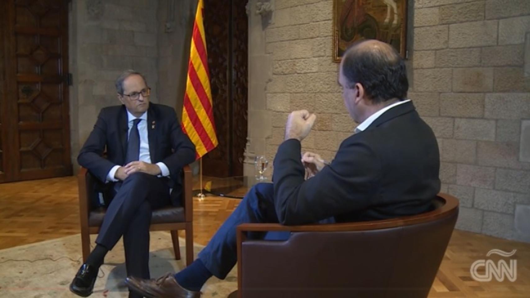 Quim Torra en su entrevista en la CNN