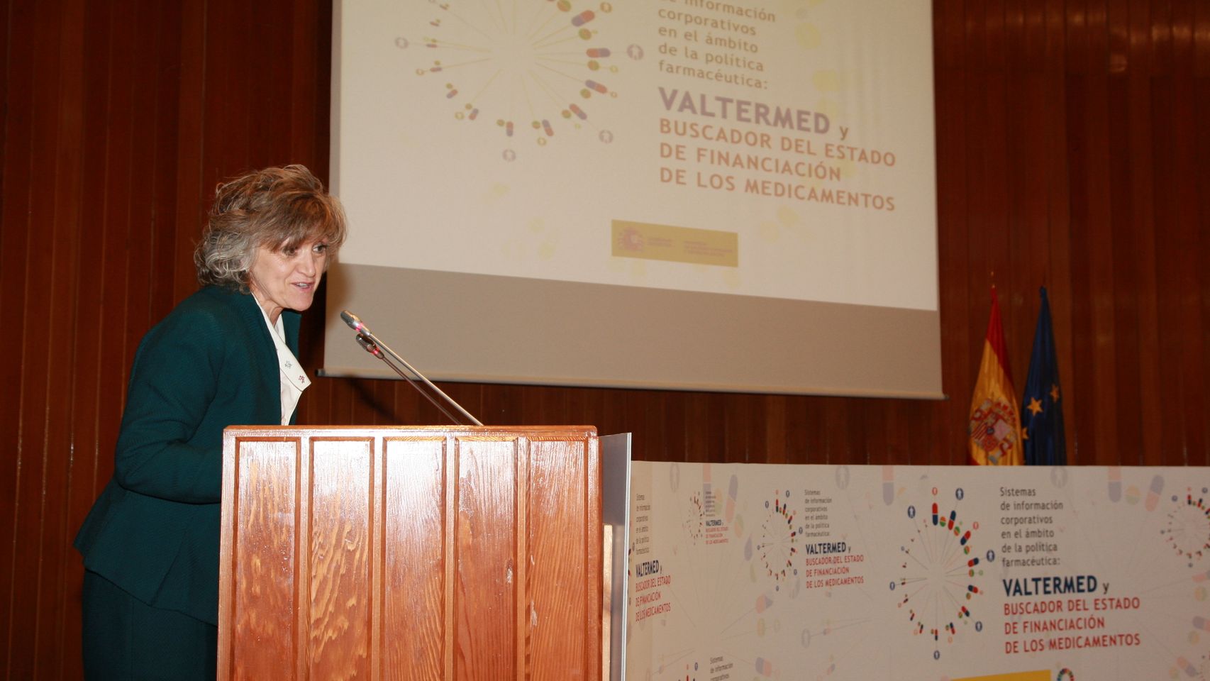 La ministra de Sanidad en funciones, María Luisa Carcedo, en la presentación de Valtermed.