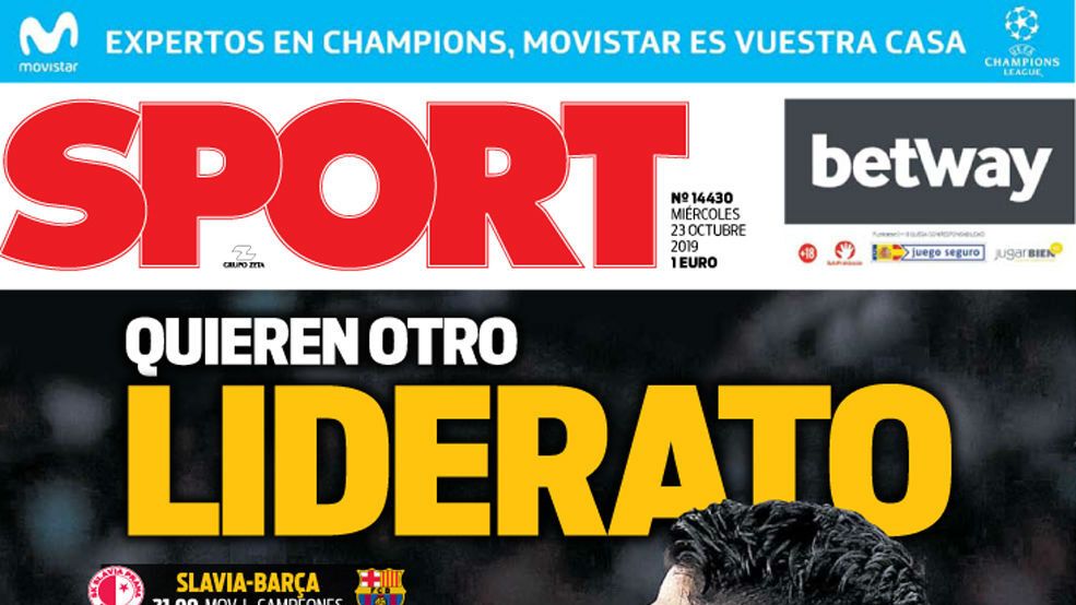 Portada SPORT (23/10/2019)