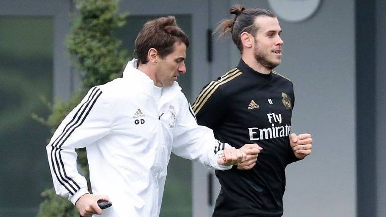 Dupont y Bale, en un entrenamiento del Real Madrid