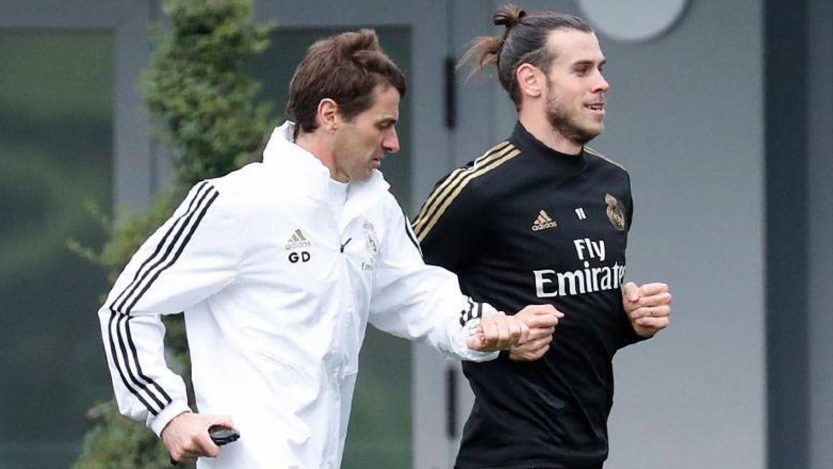 Dupont y Bale, en un entrenamiento del Real Madrid