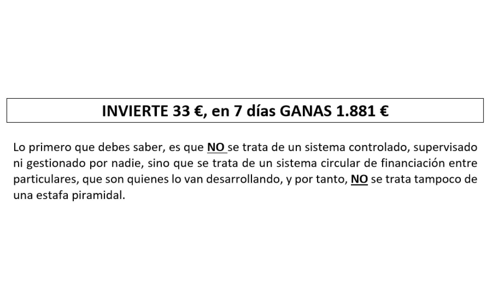 Imagen del texto que está circulando.