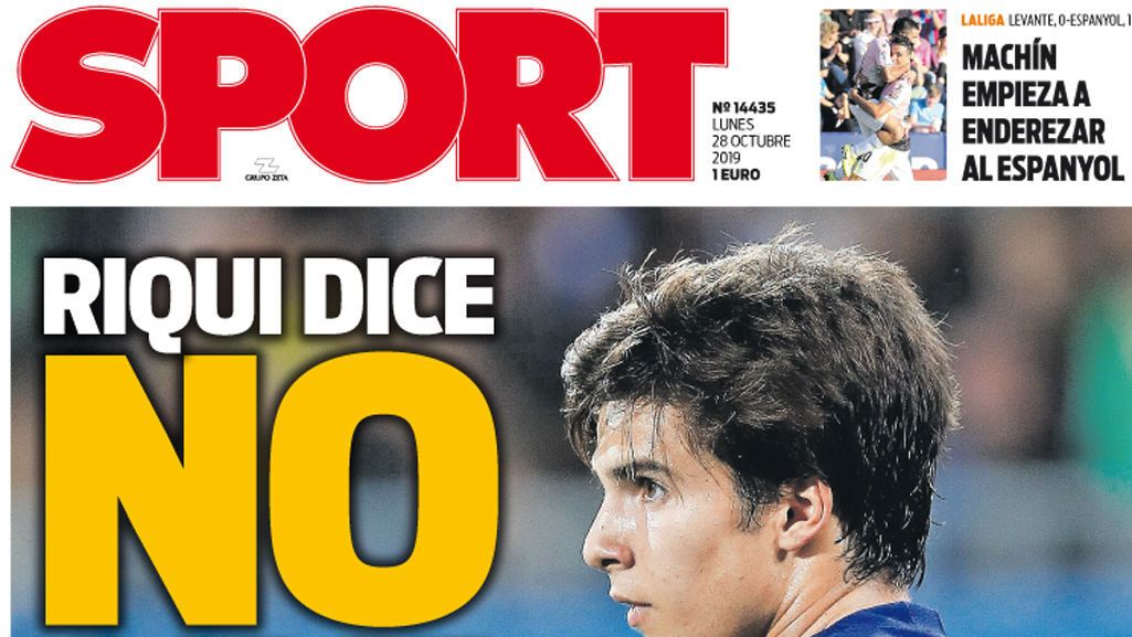 La portada del diario Sport (28/10/2019)