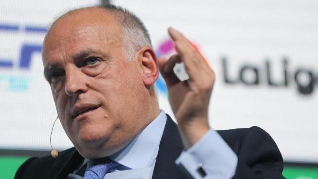 Javier Tebas, durante un acto