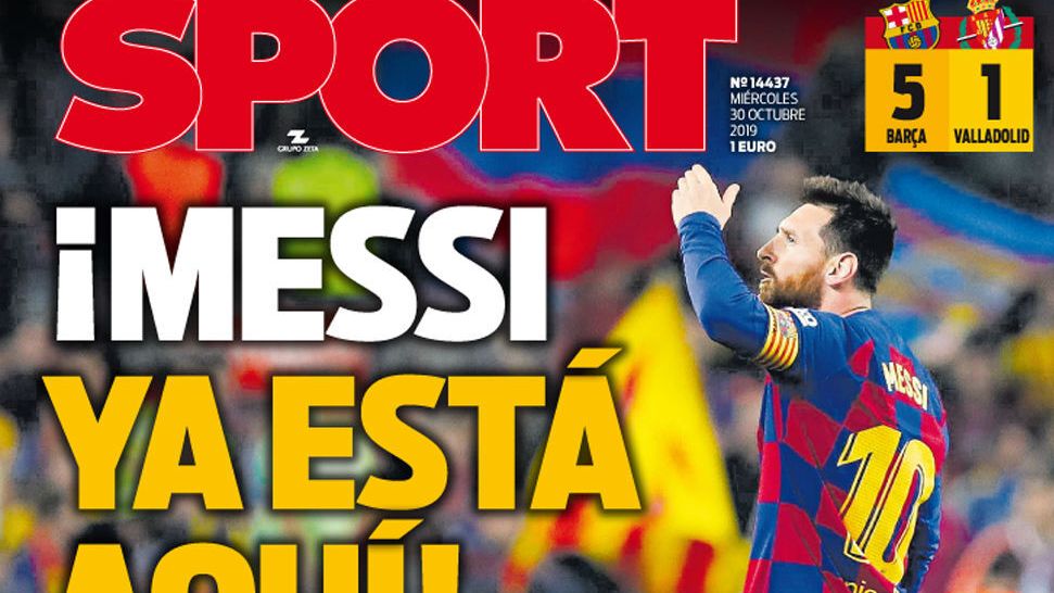 Portada Sport (30/10/19)