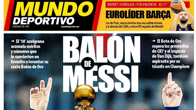 Portada Mundo Deportivo (31/10/19)