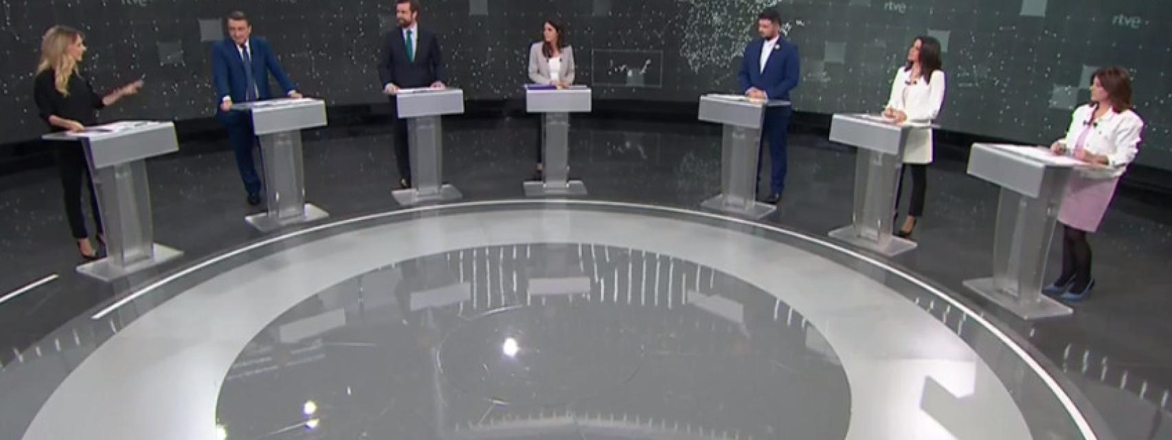 Los representantes de los partidos que participan en el debate.