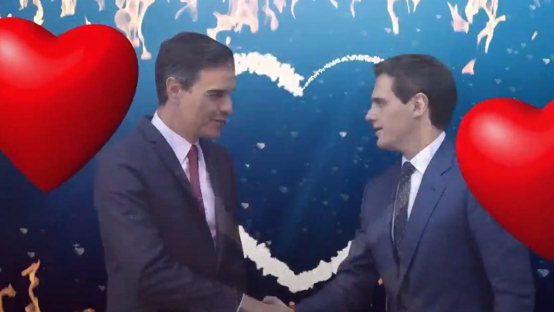 Imagen del rap que ha dedicado Podemos a Pedro Sánchez.