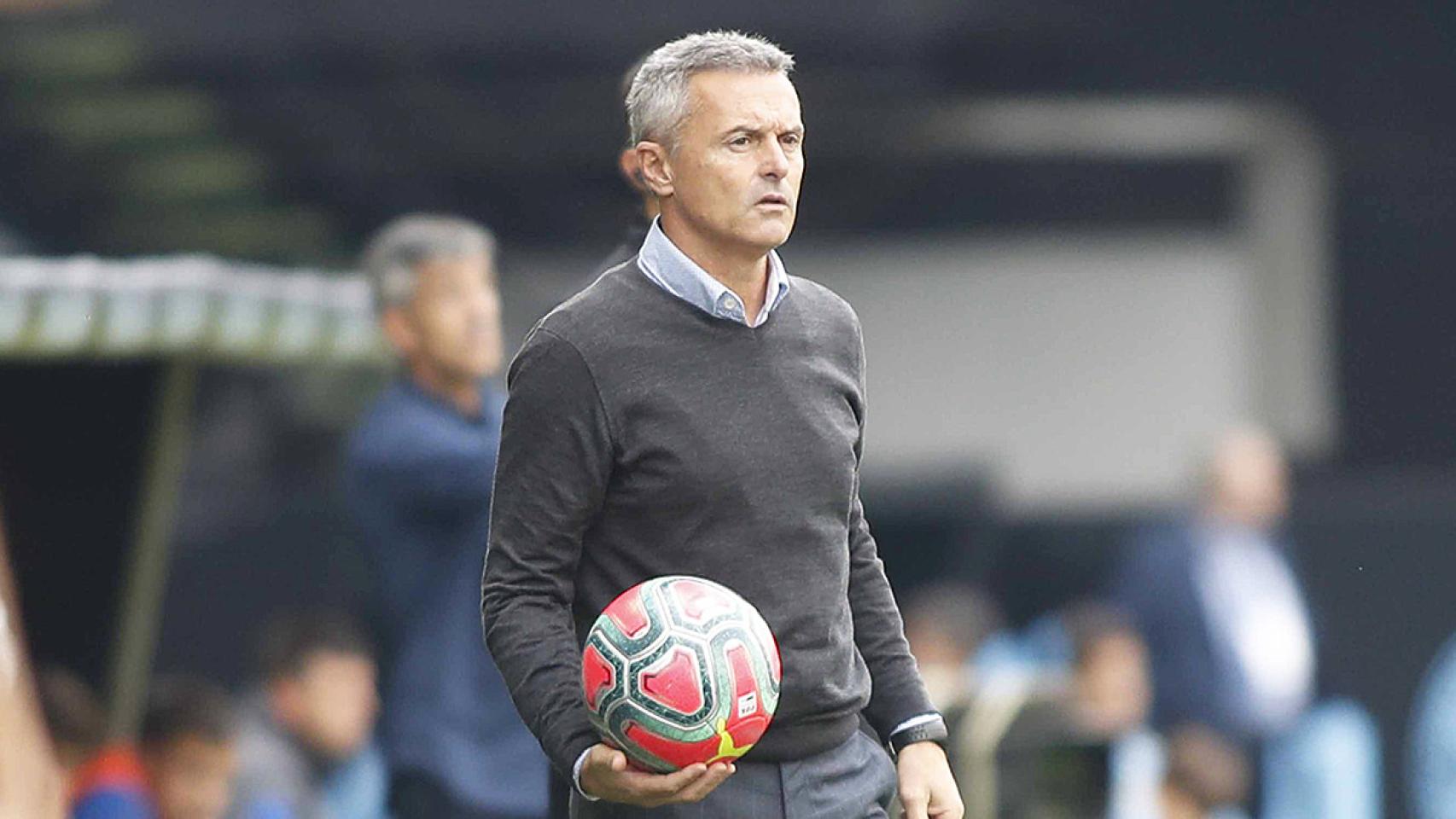 Fran Escribá, durante un partido del Celta