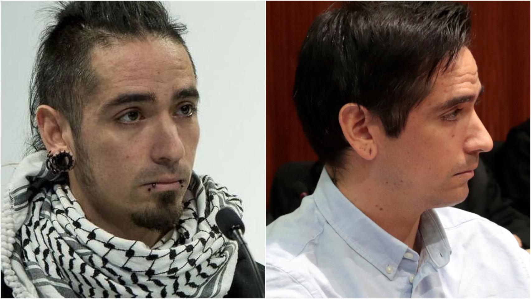 Rodrigo Lanza, a la izquierda, en su época de antisistema. A la derecha, el asesino tal y como se presentó al juicio.