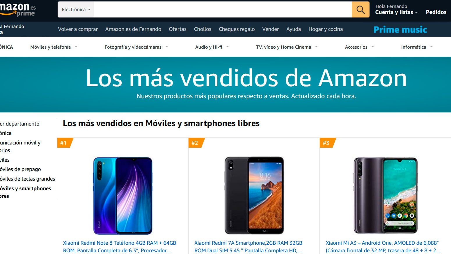 Los 20 móviles más vendidos de Amazon España son de Xiaomi
