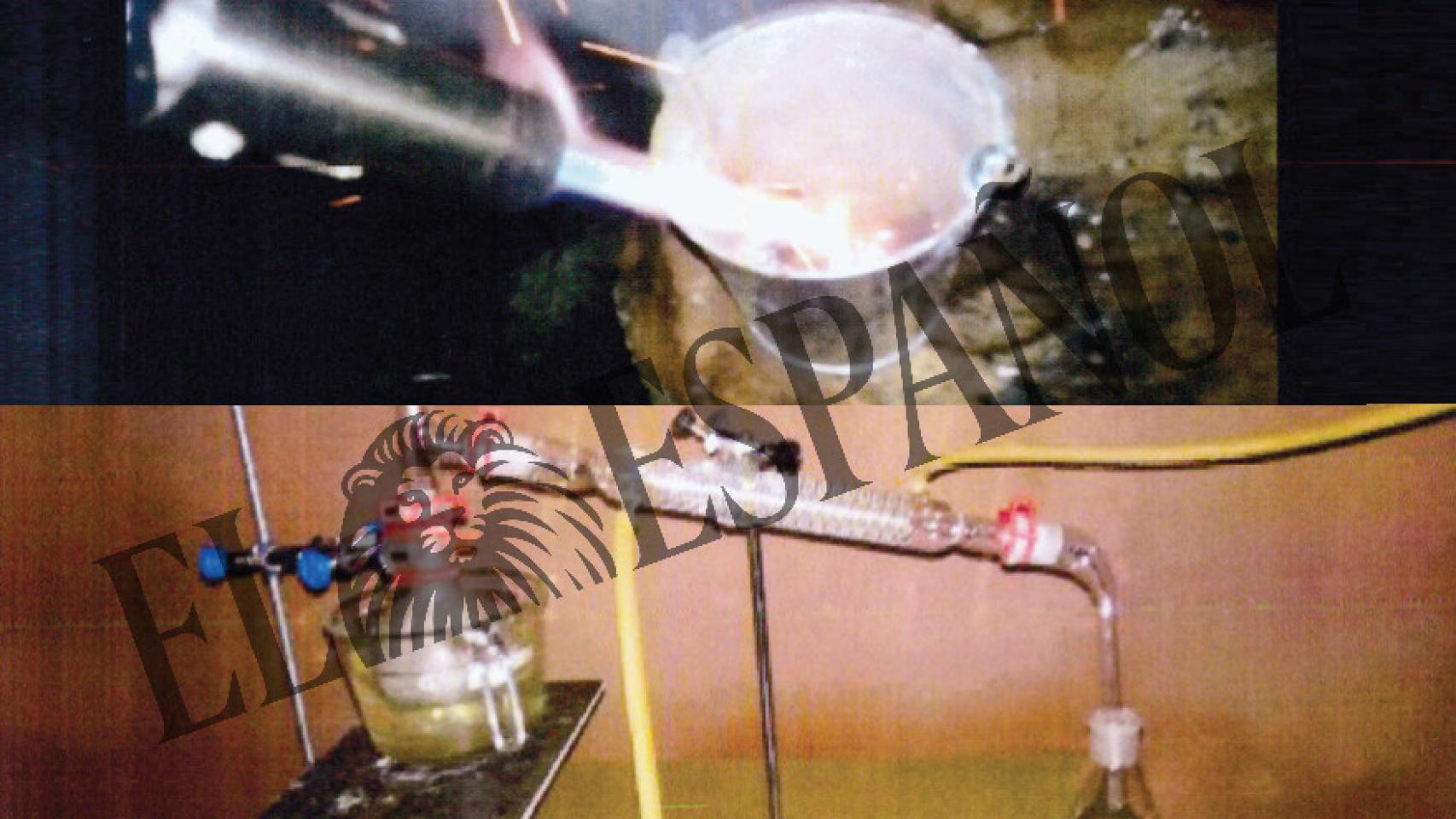 Dos imágenes del interior del laboratorio empleado por los CDR.