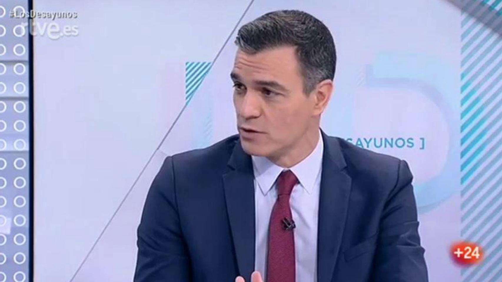 Pedro Sánchez, en TVE este viernes.