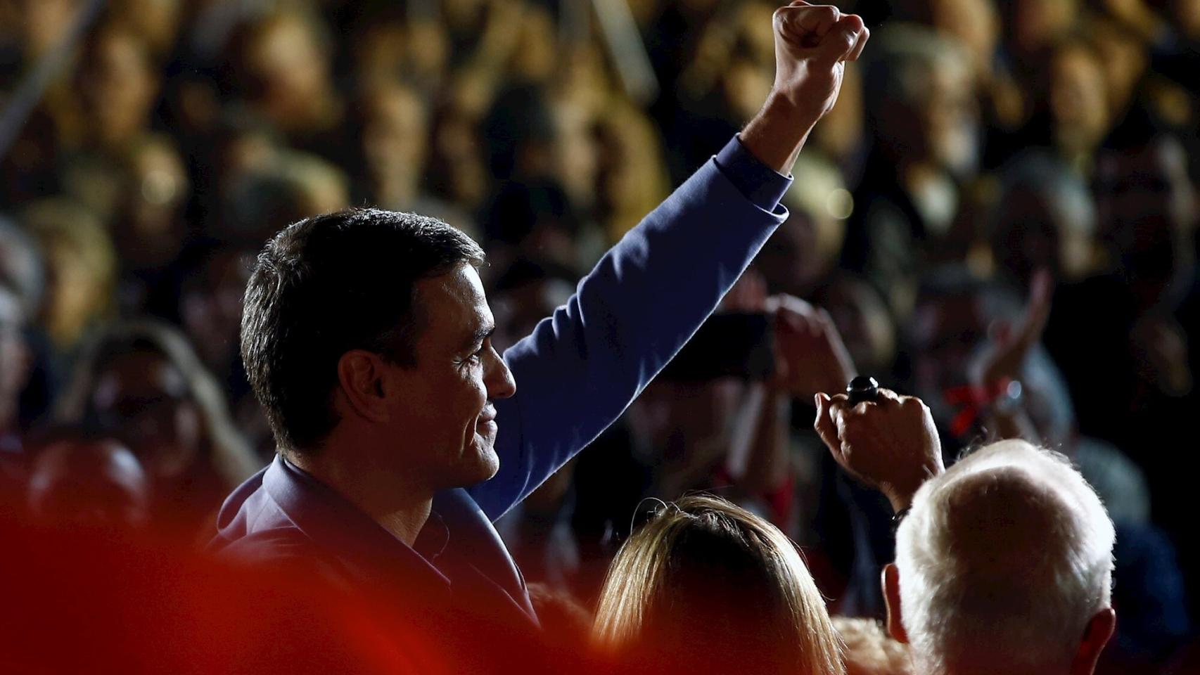 Pedro Sánchez, en el mitin de cierre de campaña en Barcelona.