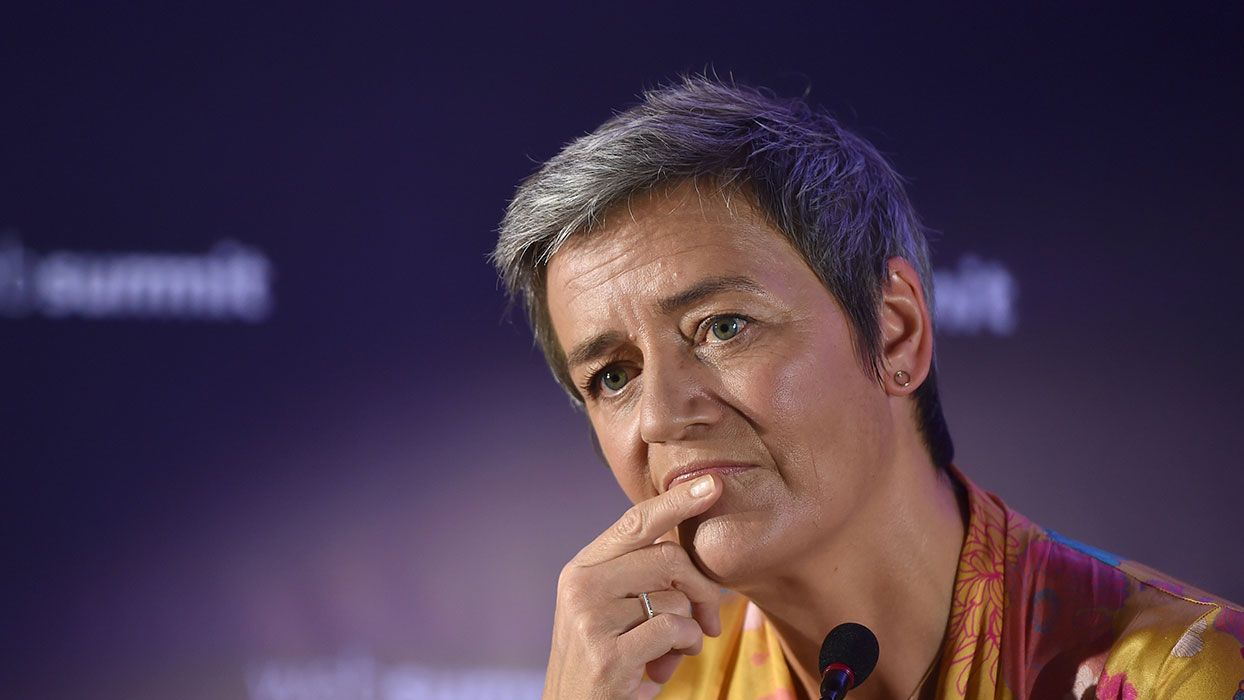La comisaria europea de Competencia, Margrethe Vestager, en el Web Summit.