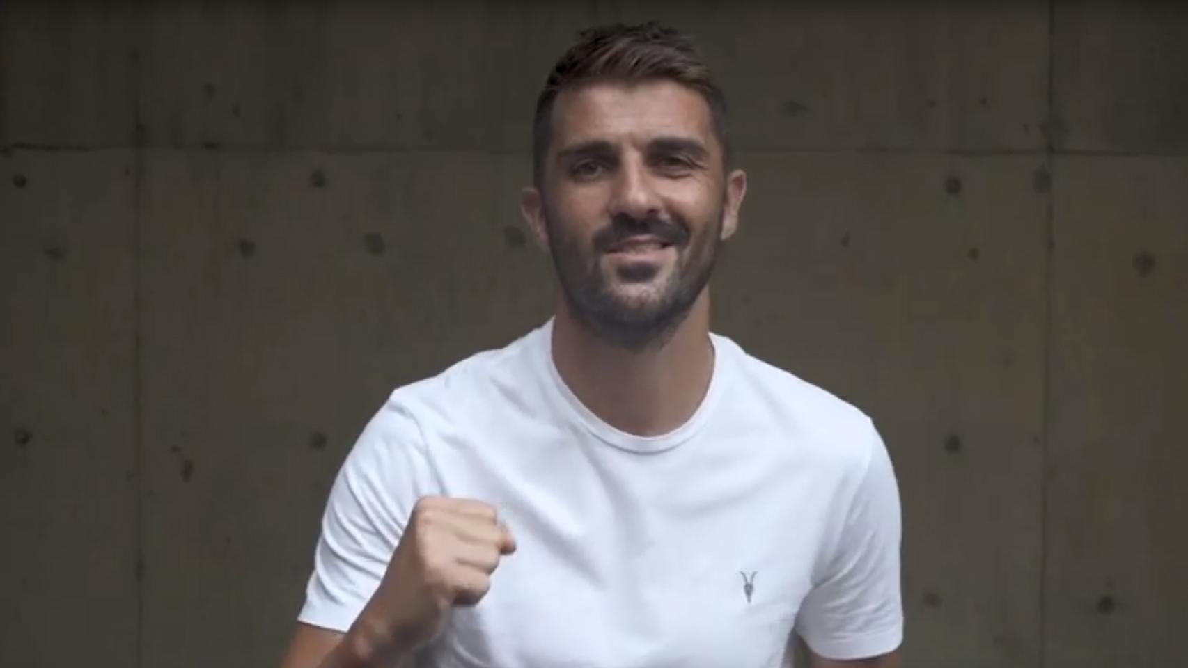 David Villa, en el anuncio de su nuevo objetivo