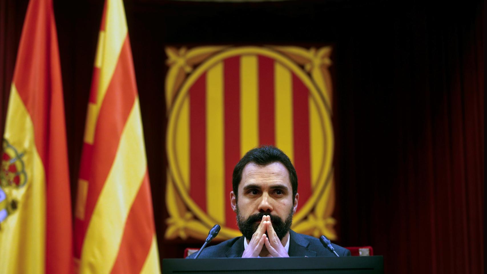 Roger Torrent, presidente del Parlament de Cataluña, durante la sesión en la que se ha votado la moción sobre la autodeterminación.