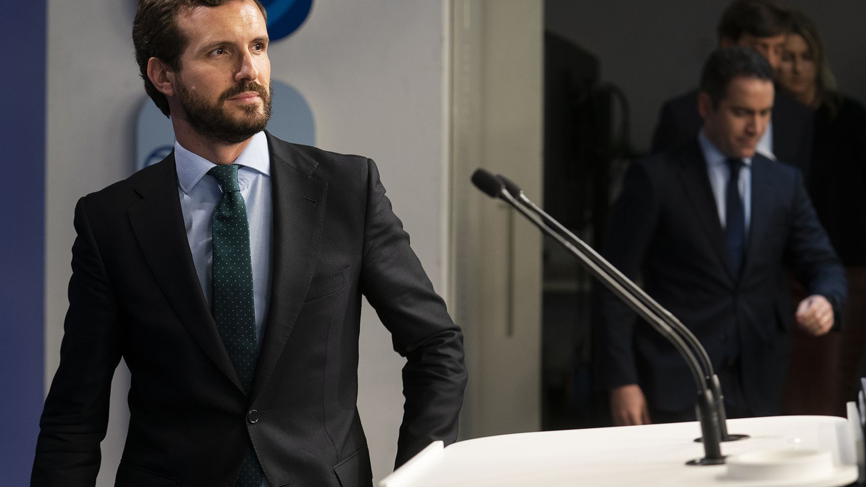 Pablo Casado en su intervención tras el Comité Ejecutivo Nacional.