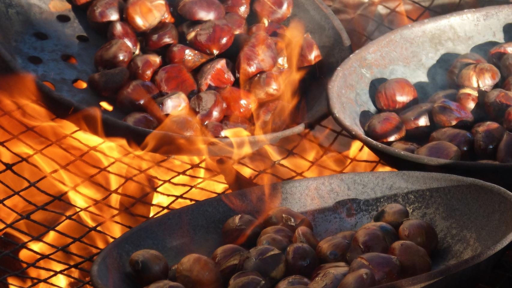 Castañas asadas.
