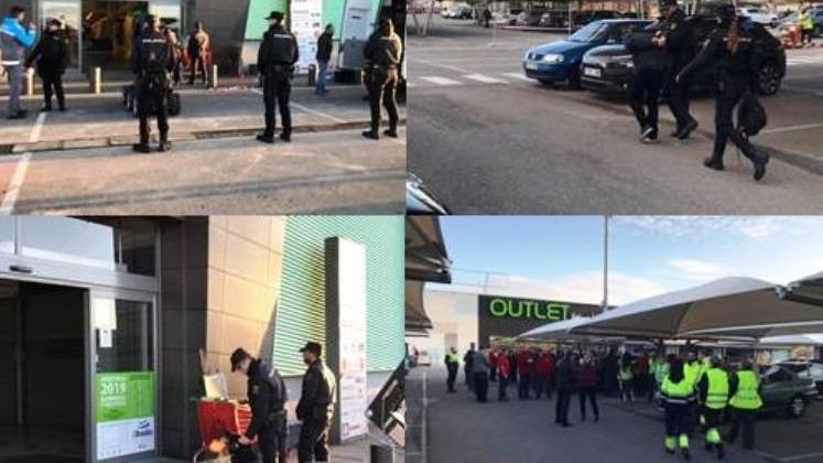 Imágenes del simulacro de atentado en el parque comercial Abadía, de Toledo